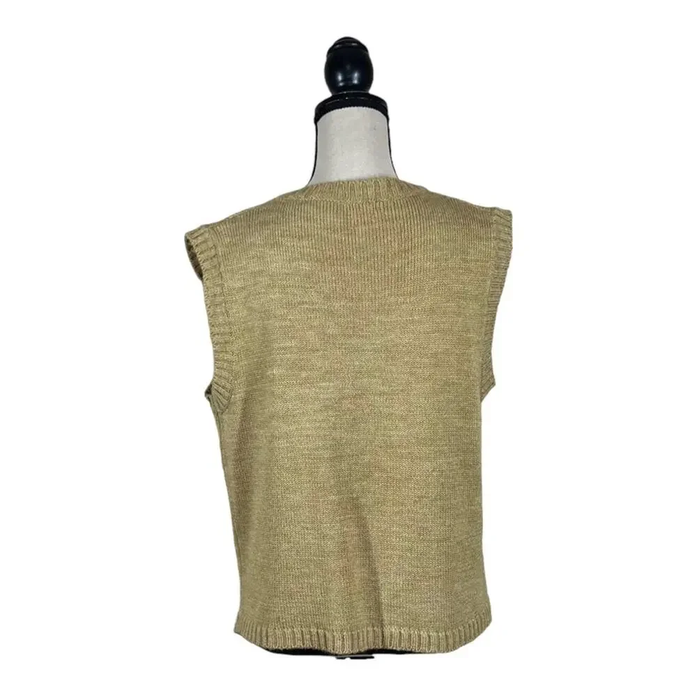 Vintage 80's Cheryl Tiegs Cottagecore Grandmacore Embroidered Sweater Vest